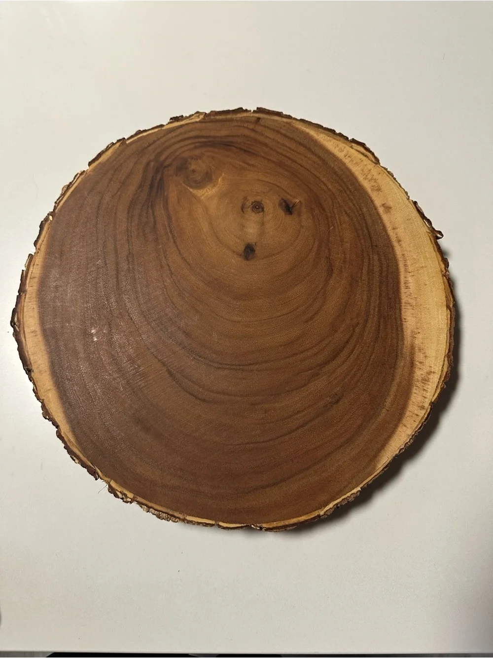 Handcrafted Brown Live-Edge Wood Serving Platter
